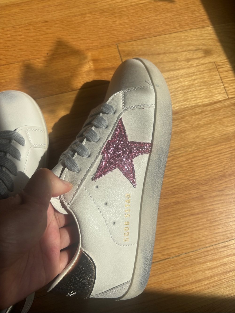 GGDB Sneaker with Pink Glitter Star w6/6.5